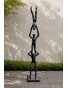 Trois acrobates - statue en bronze (B1579)