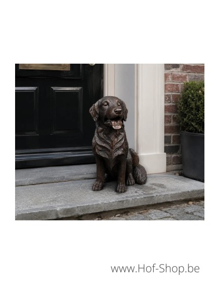 Golden retriever - bronzen beeld (B1559)