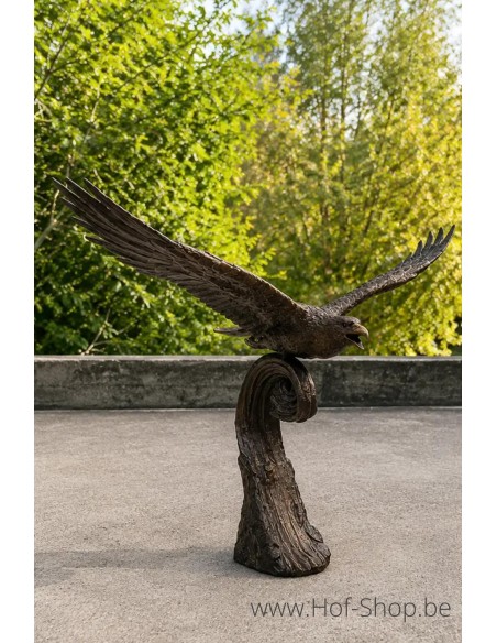 Aigle sur une vague - statue en bronze (B1574)