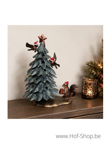 Noël dans la forêt - statue en aluminium (AL2818AL-IM)
