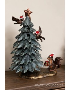 Noël dans la forêt - statue en aluminium (AL2818AL-IM)