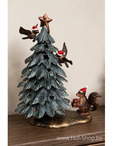 Noël dans la forêt - statue en aluminium (AL2818AL-IM)