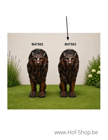 Lion Assis - statue en bronze (B47503)