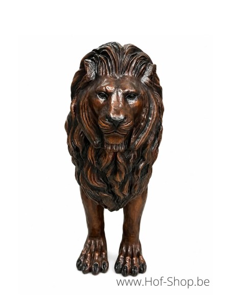 Lion Assis - statue en bronze (B47503)