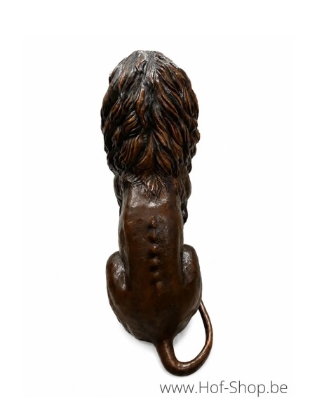 Lion Assis - statue en bronze (B47503)