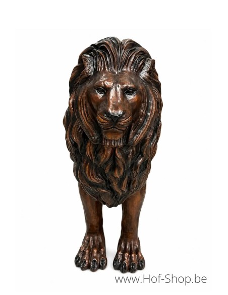 Lion Assis - statue en bronze (B47502)