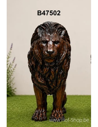 Lion Assis - statue en bronze (B47502)
