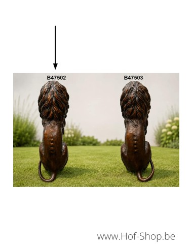 Lion Assis - statue en bronze (B47502)