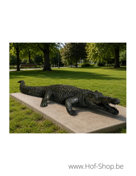 Alligator - statue en bronze (B1581)