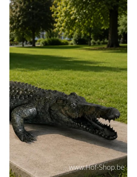 Alligator - statue en bronze (B1581)