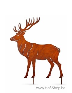 Cerf tuteur de jardin - figurine en métal Ecorouille (MD14183)