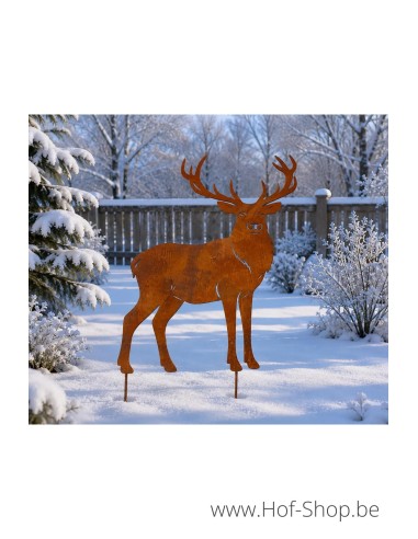 Cerf tuteur de jardin - figurine en métal Ecorouille (MD70159)