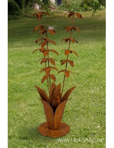 Bloemen op stok - metalen figuur in ecoroest (MD14256)
