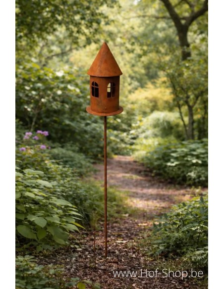 Vogelvoederhuisje - metalen figuur in ecoroest (MD70137)