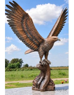 Adelaar op boomstronk - bronzen beeld (B1586)