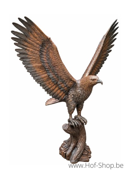 Adelaar op boomstronk - bronzen beeld (B1586)