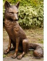Renard assis - statue en bronze (B1393)