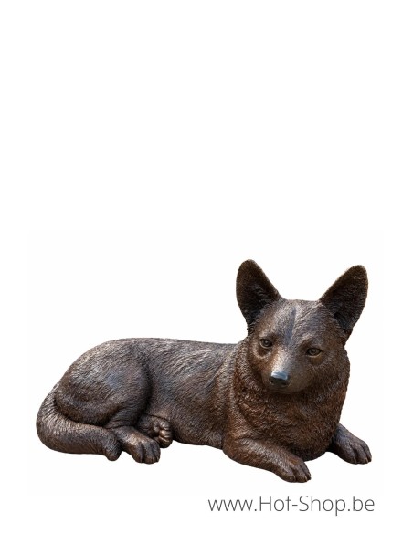 Corgi couché - statue en bronze (BS1102)