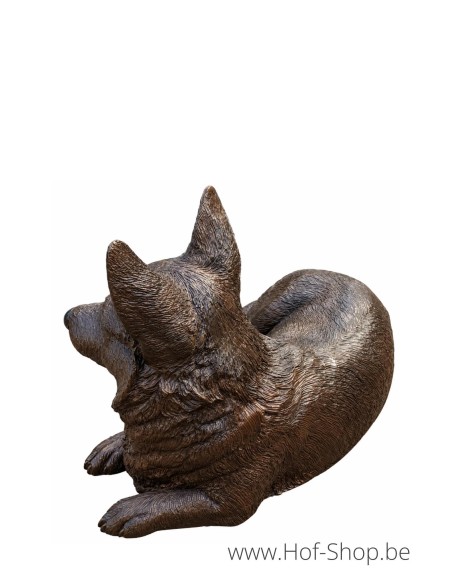 Corgi couché - statue en bronze (BS1102)