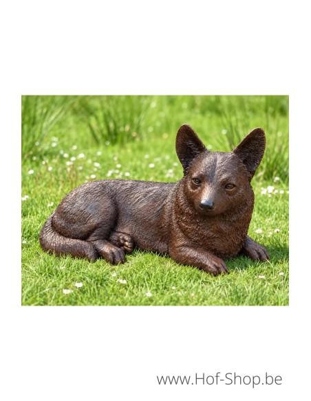 Corgi couché - statue en bronze (BS1102)