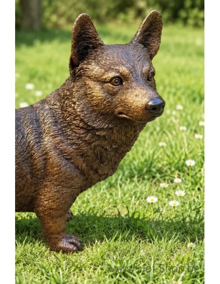 Corgi debout - statue en bronze (BS1103)