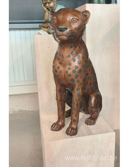 Guépard assis - statue en bronze (B1138)