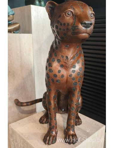 Guépard assis - statue en bronze (B1138)
