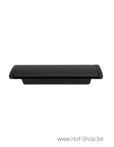Brievenbusklep met schacht en tochtklep zwart 31,7 x 6,5 cm - inox brievenbusklep
