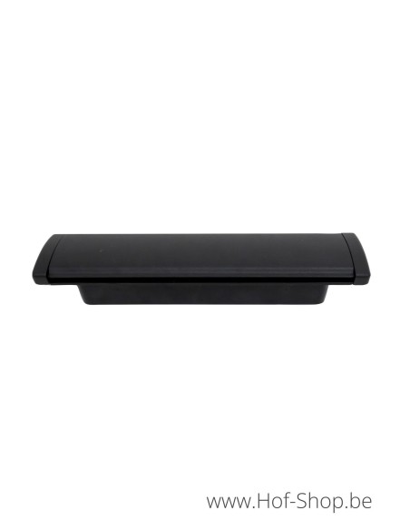 Brievenbusklep met schacht en tochtklep zwart 31,7 x 6,5 cm - inox brievenbusklep