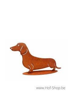 Teckel - metalen figuur in ecoroest (MD14153)