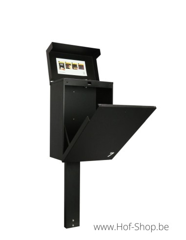 Topak sur un support en RAL 9005 - ONZO boîte à colis aluminium