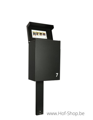 Topak sur un support en RAL 9005 - ONZO boîte à colis aluminium