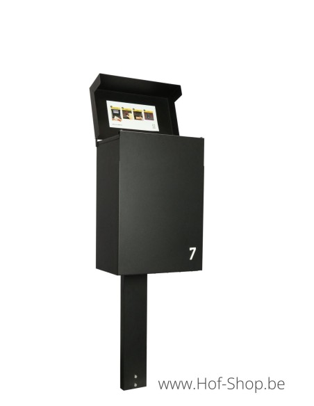 Topak sur un support en RAL 9005 - ONZO boîte à colis aluminium