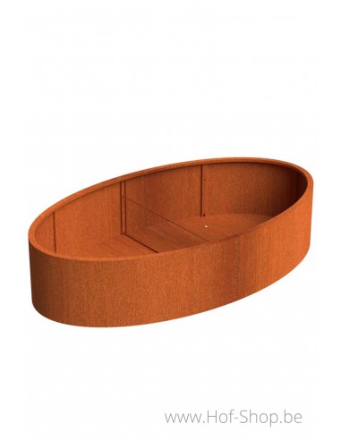 Ellipse 280 x 160 x 60 cm - Jardinière Adezz en acier corten