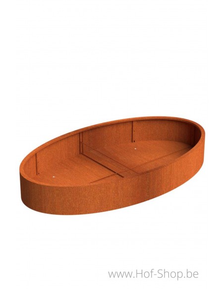 Ellipse 280 x 160 x 40 cm - Jardinière Adezz en acier corten