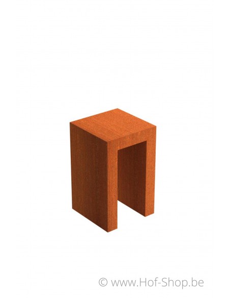 Socle U-block 50 x 50 x 80 - socle en acier corten