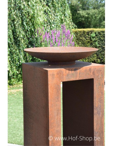 Socle U-block 50 x 50 x 80 - socle en acier corten