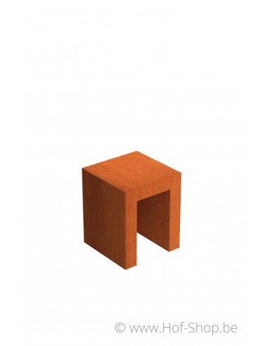 Socle U-block 50 x 50 x 60 - socle en acier corten