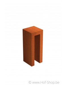 Sokkel U-block 40x40x100 - zuil in cortenstaal