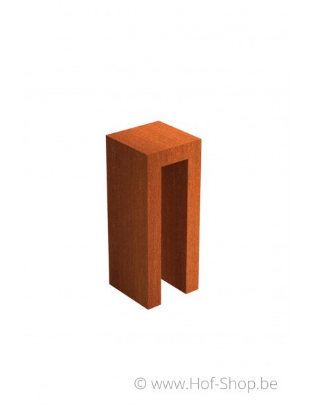 Socle U-block 40 x 40 x 100 - socle en acier corten