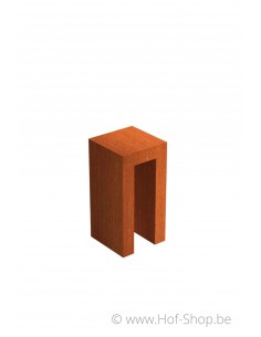Sokkel U-block 40x40x80 - zuil in cortenstaal