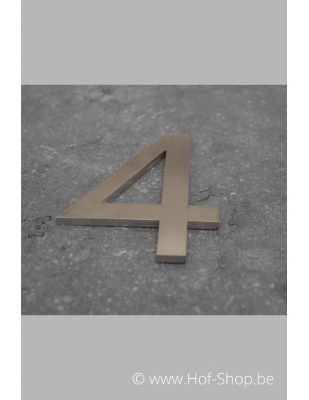 Nummer 4 - inox 12 cm hoog