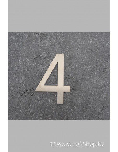 Nummer 4 - inox 12 cm hoog