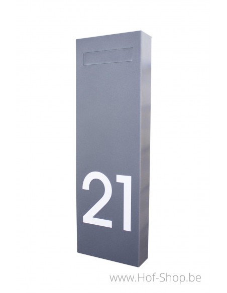 Monolith gelakt - brievenbus inox