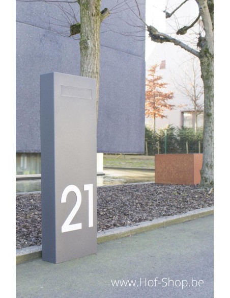 Monolith gelakt - brievenbus inox