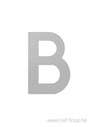 Letter B - inox 12 cm hoog