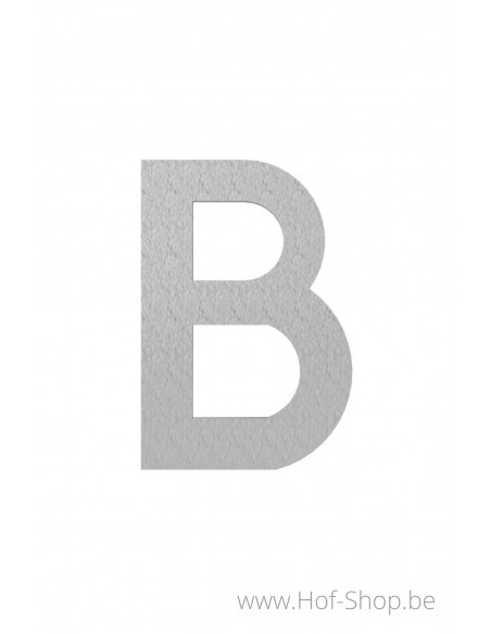 Letter B - inox 12 cm hoog