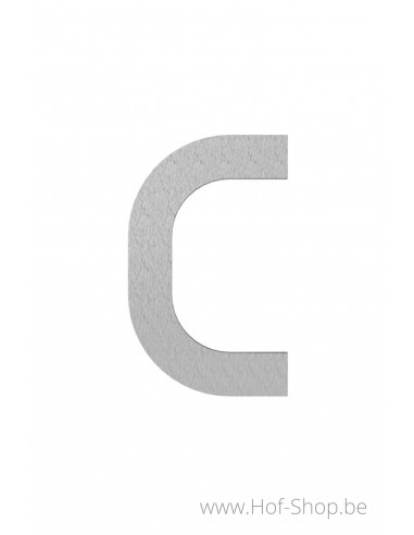Letter C - inox 12 cm hoog