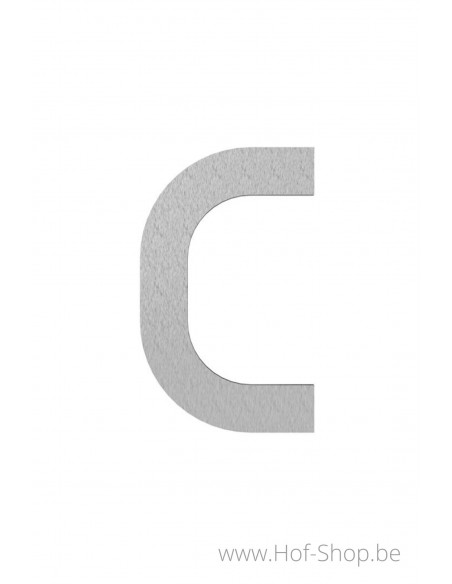 Letter C - inox 12 cm hoog