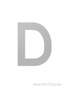 Letter D - inox 12 cm hoog